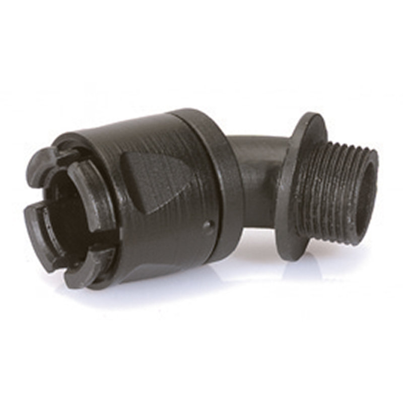 Legrand 666739 - Raccord mâle coudé 45° pour conduit flexible RTA polyamide Ø8mm PG9