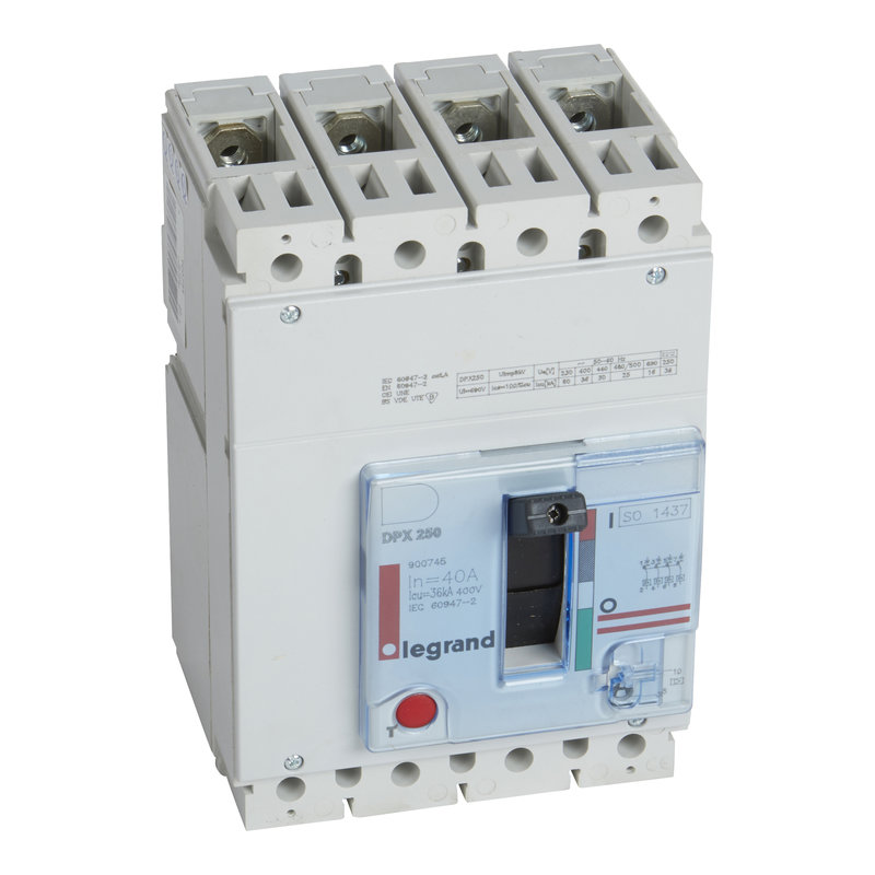 Legrand 900745 - Disjoncteur magnétique seul DPX250 MA 4P - pouvoir de coupure 36kA 40A