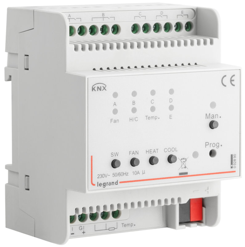 Legrand 002890 - Contrôleur modulaire de ventilo-convecteur BUS KNX 4 mod version 0V-10V - 4 mod