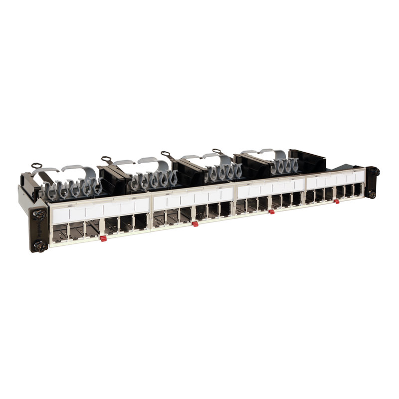 Legrand 033683 - Panneau droit 19pouces 1U avec cassettes nues pour 24 RJ45 - fixation standard