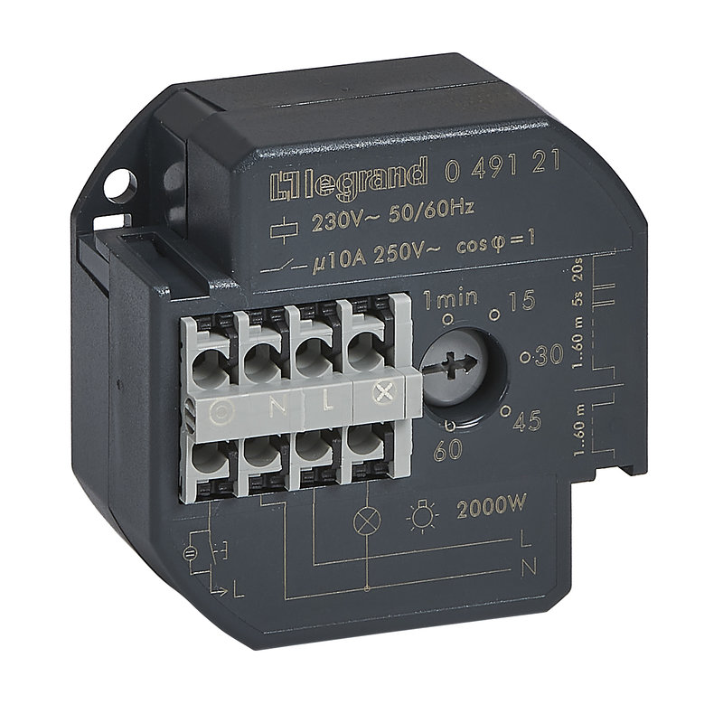 Legrand 049121 - Télérupteur unipolaire 10AX 230V~ 50Hz à 60Hz - minuterie intensité maximum 50mA