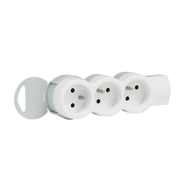 Legrand 050053 - Bloc multiprise standard mobile 3 prises de courant 2P+T à câbler