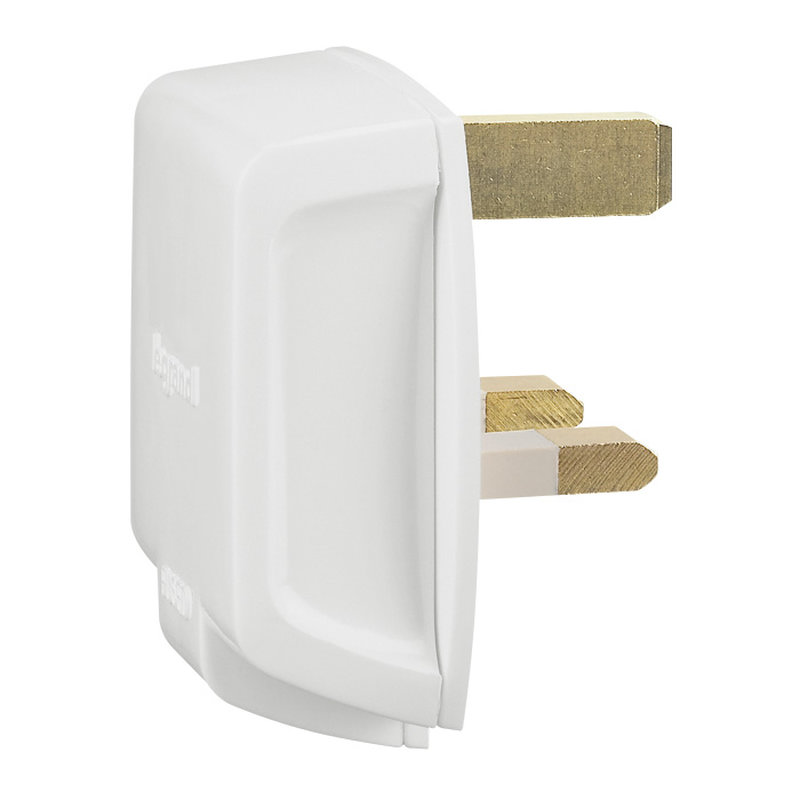 Legrand 050326 - Fiche 2P+T 13A 250V~ standard BS à sortie latérale avec fusible de 13A - blanc