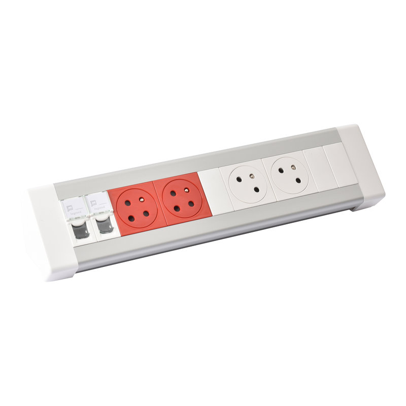 Legrand 054606 - Bloc bureau 2x2P+T + 2x2P+T détrompage + 2xRJ45 à câbler
