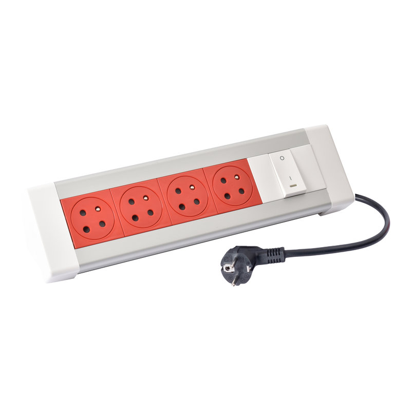 Legrand 054610 - Bloc bureau 4x2P+T détrompage + 1 inter et cordon 3m 2P+T