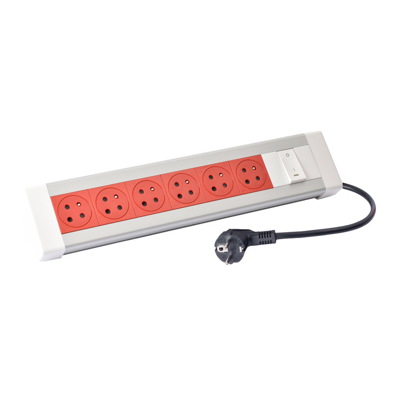 Legrand 054611 - Bloc bureau 6x2P+T détrompage + 1 inter et cordon 3m 2P+T
