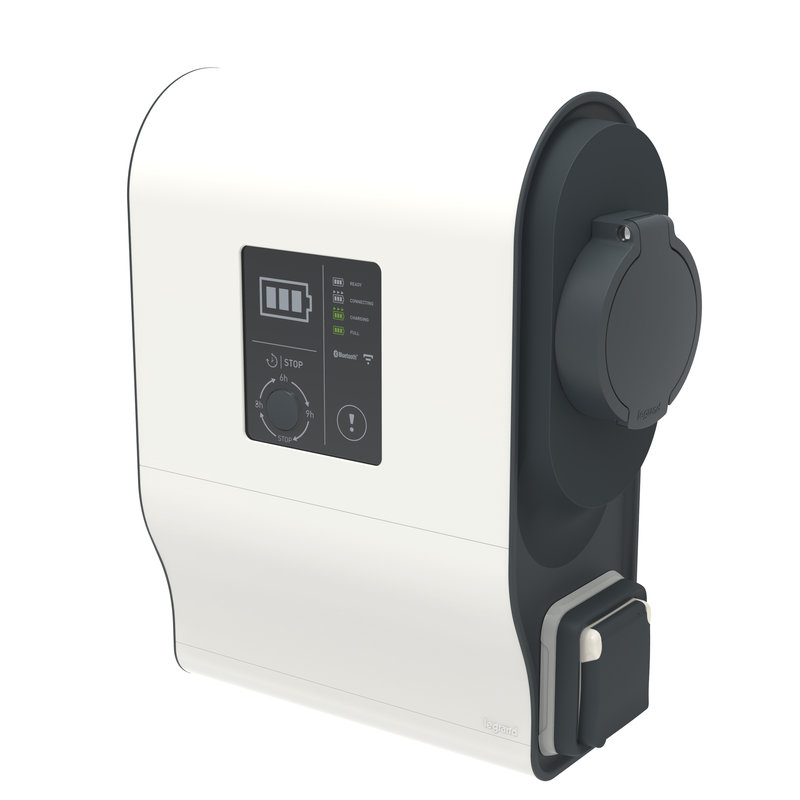Legrand 058003 - Borne VE mono Green'up Premium avec protection 3,7kW à 4,6kW Mode 2/3 plastique