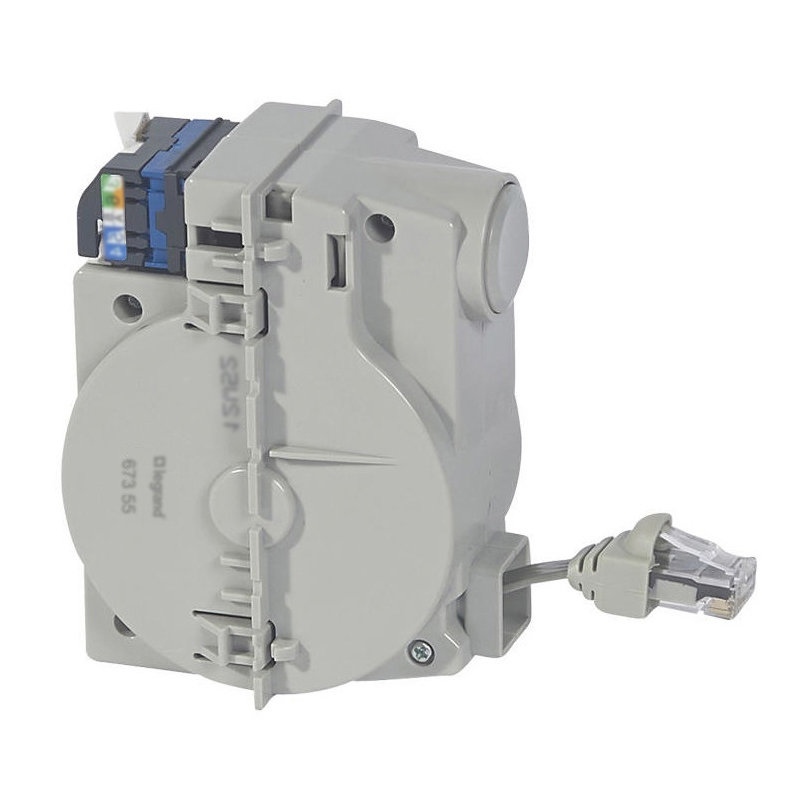 Legrand 067355 - Prise RJ45 avec enrouleur automatique Céliane catégorie 6 FTP avec cordon 1m