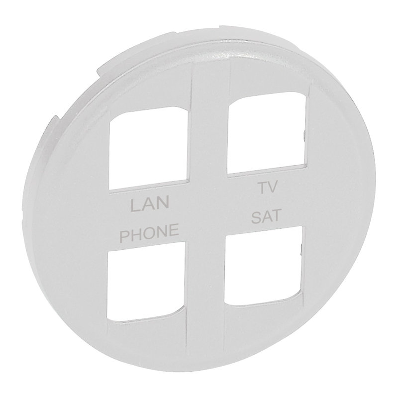 Legrand 068194 - Enjoliveur Céliane pour prise quadruple pour réseau Optimum auto - Blanc