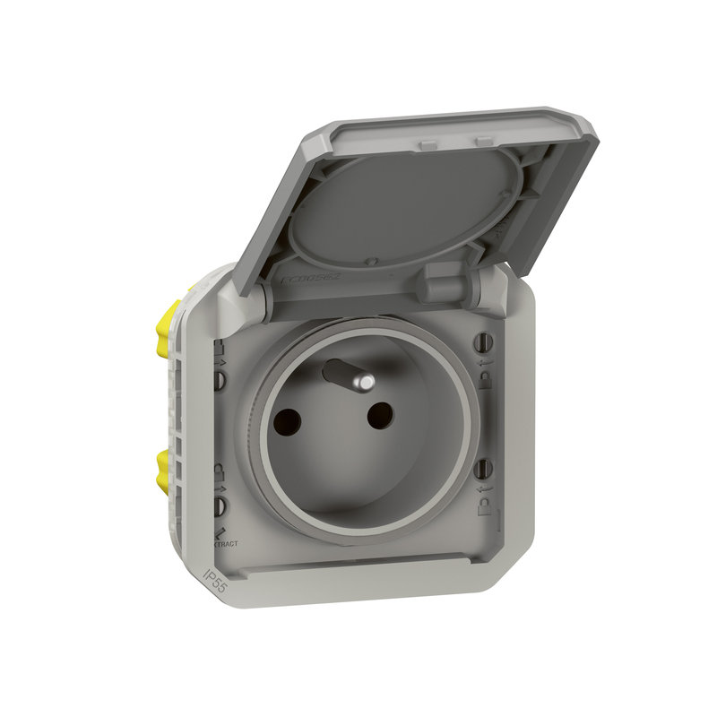 Legrand 069551L - Prise de courant 2P+T Plexo composable gris