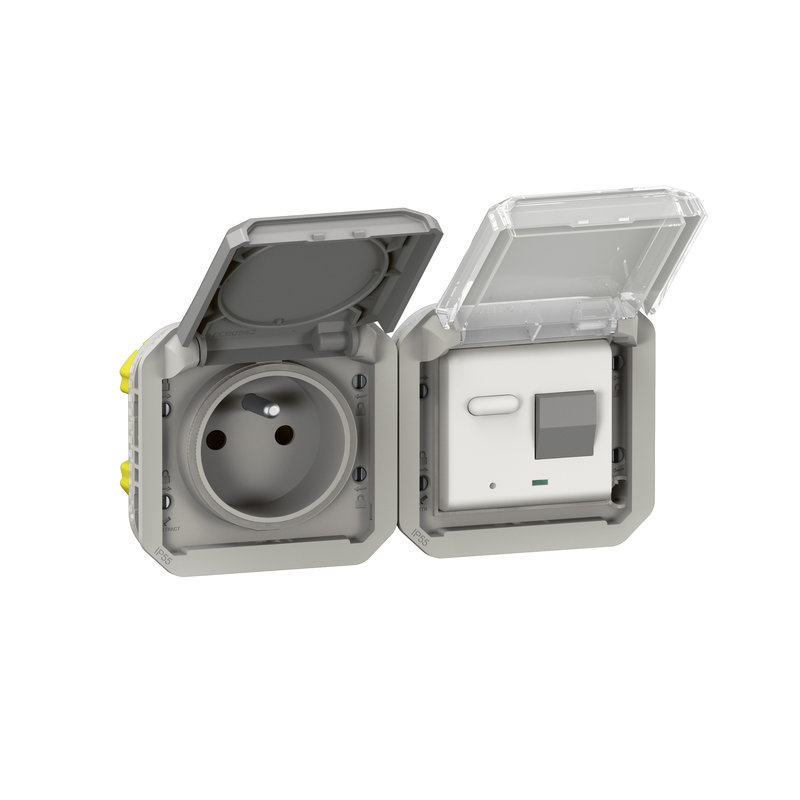 Legrand 069567L - Prise de courant différentielle Plexo composable gris