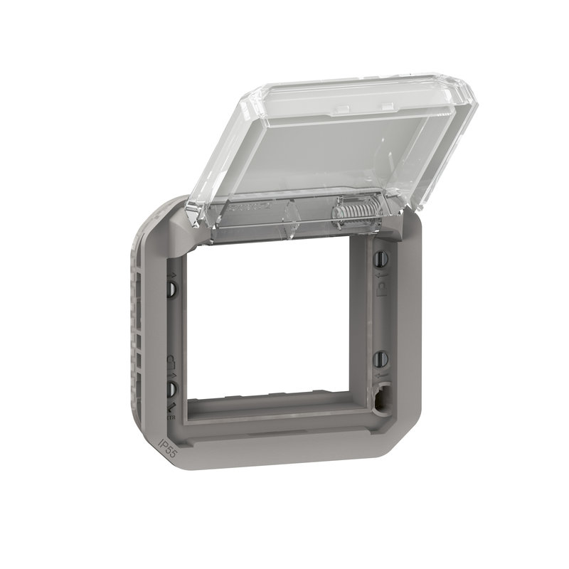 Legrand 069580L - Adaptateur Plexo à volet transparent pour Mosaic - composable gris
