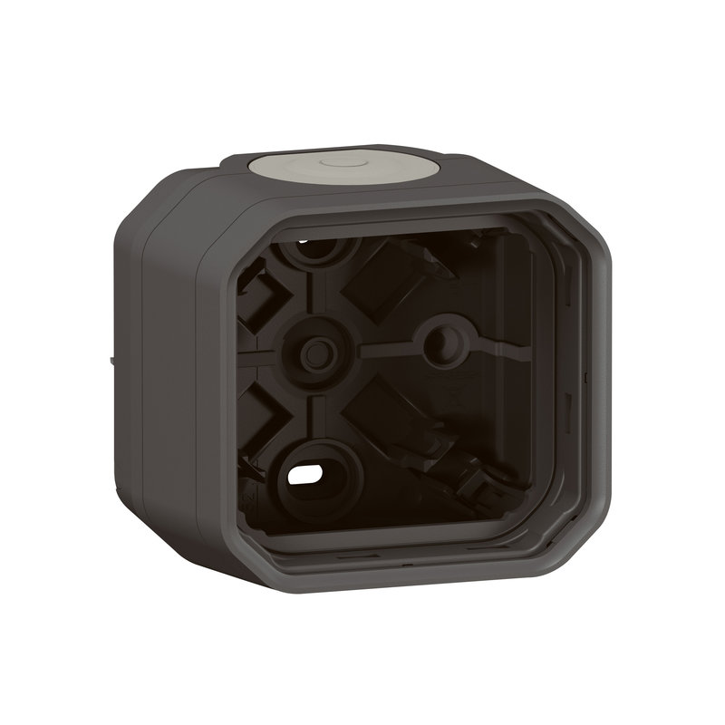 Legrand 069601L - Boîtier saillie 2 embouts à membrane 1 entrée 1 poste Plexo anthracite