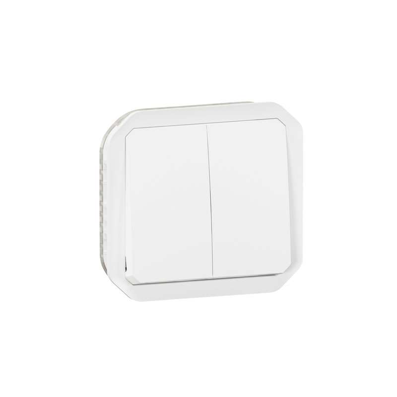 Legrand 069625L - Commande double interrupteur ou poussoir Plexo composable blanc