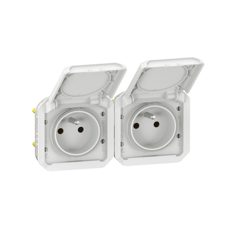 Legrand 069642L - Prise de courant 2x2P+T horizontale Plexo composable blanc