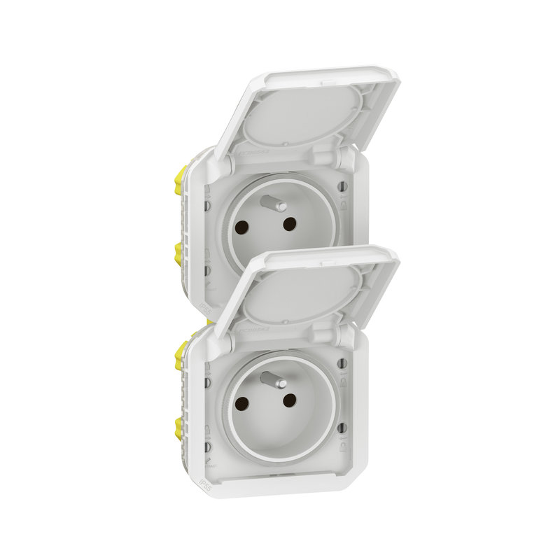 Legrand 069643L - Prise de courant 2x2P+T verticale Plexo composable blanc