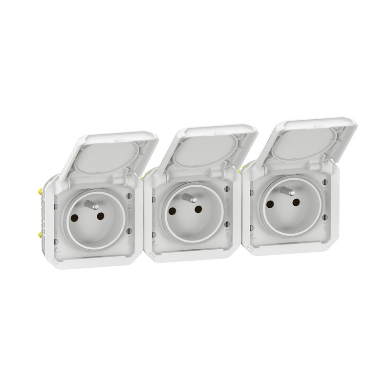 Legrand 069644L - Prise de courant 3x2P+T horizontale Plexo composable blanc
