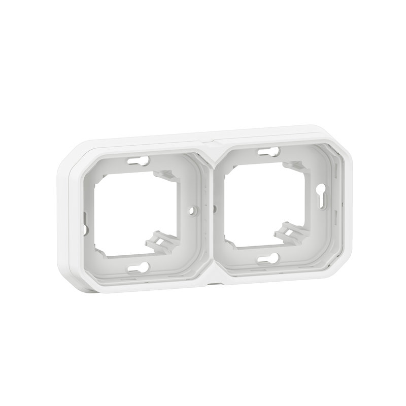 Legrand 069694L - Support plaque encastré 2 postes montage horizontal/vertical Plexo blanc