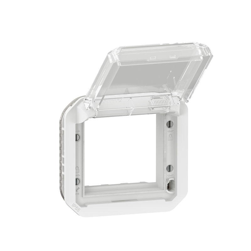 Legrand 069695L - Adaptateur Plexo à volet transparent pour Mosaic - composable blanc