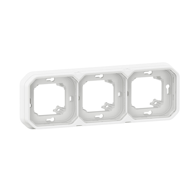 Legrand 069698L - Support plaque encastré 3 postes montage horizontal/vertical Plexo blanc