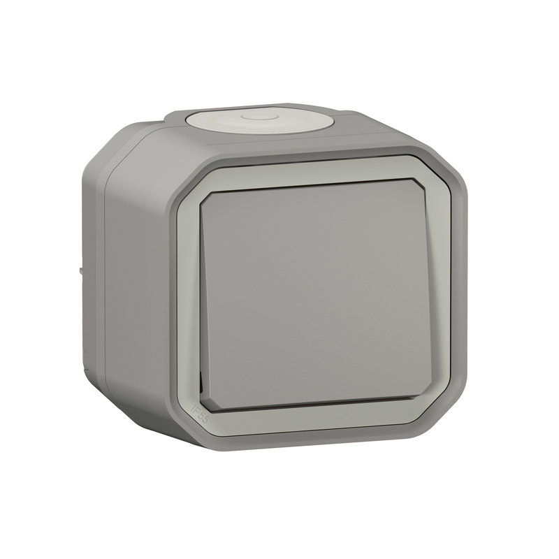 Legrand 069711L - Interrupteur ou va-et-vient 10AX 250V Plexo complet saillie gris