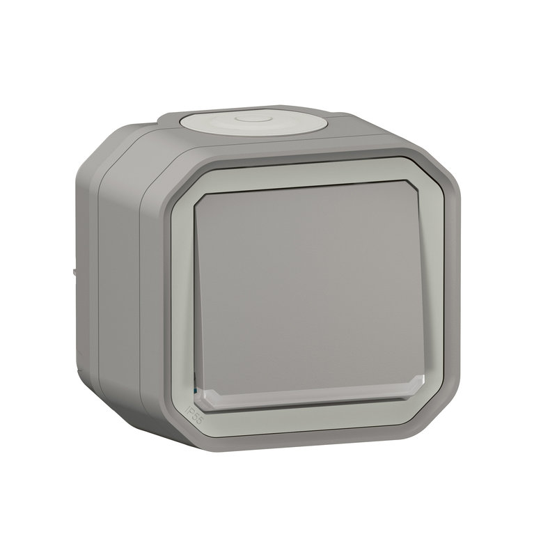 Legrand 069712L - Interrupteur ou va-et-vient témoin 10AX 250V Plexo complet saillie gris