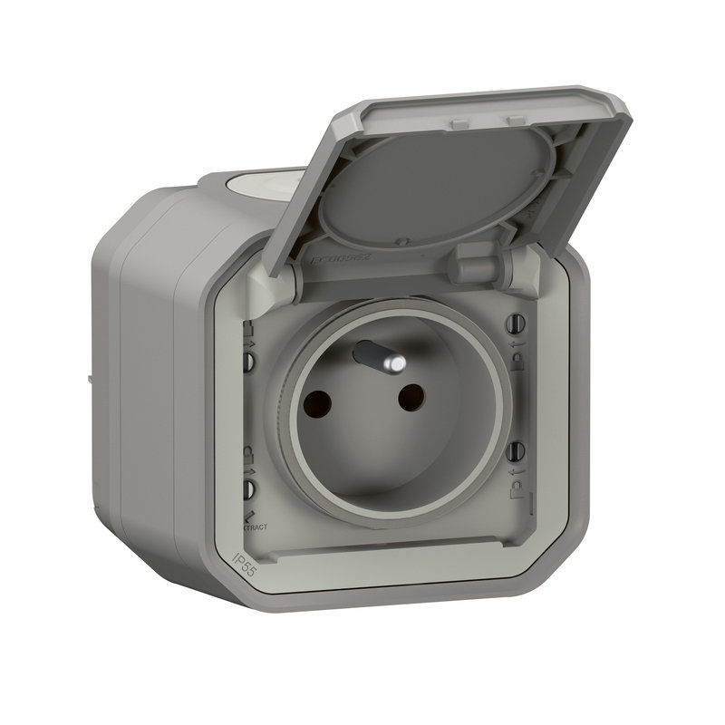 Legrand 069731L - Prise de courant 2P+T Plexo complet saillie gris