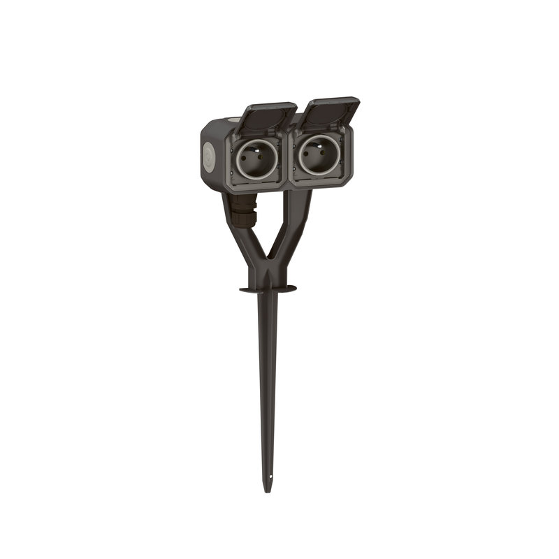 Legrand 069749L - Piquet de jardin Plexo avec 2 prises précâblées anthracite