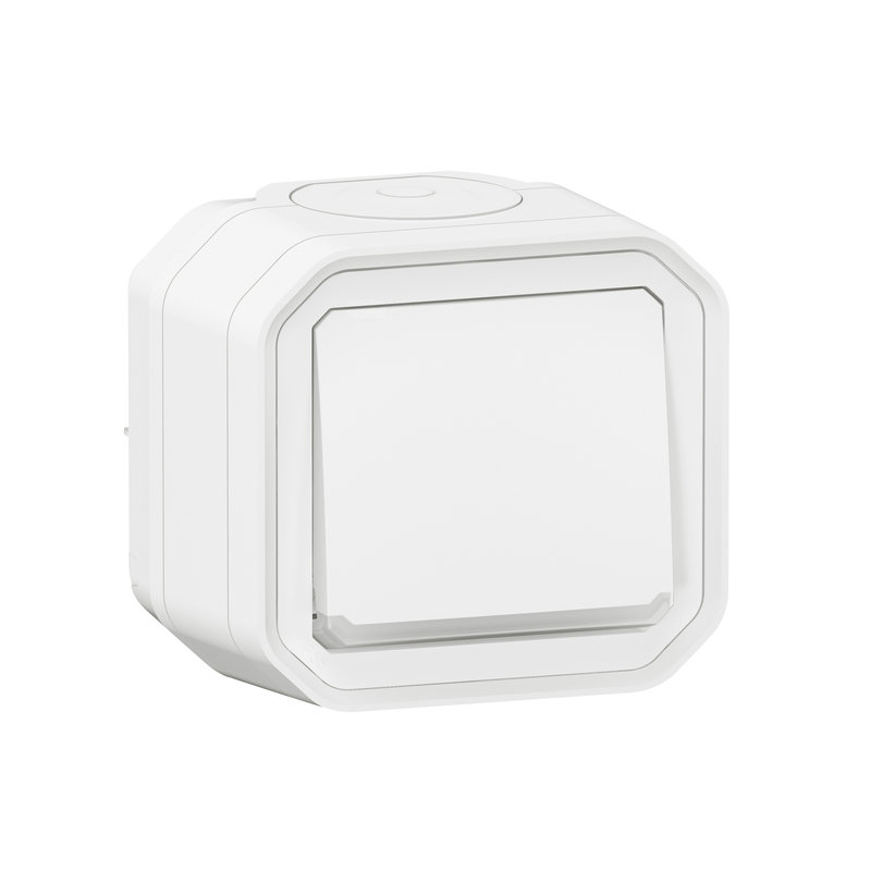Legrand 069762L - Poussoir NO lumineux Plexo complet saillie blanc
