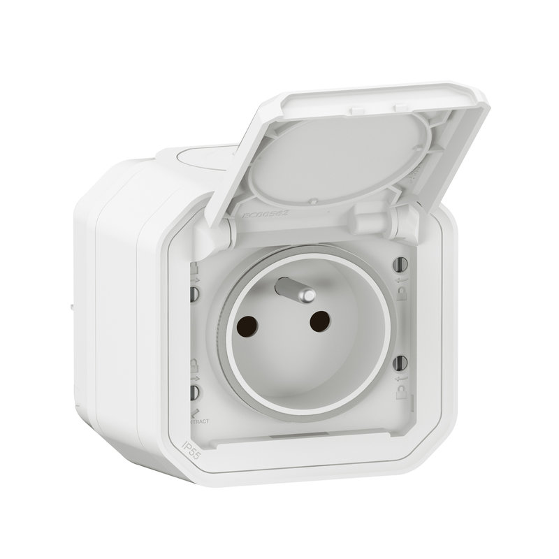 Legrand 069781L - Prise de courant 2P+T Plexo complet saillie blanc