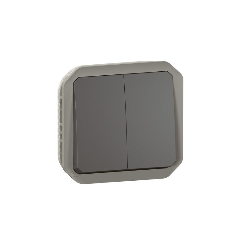 Legrand 069805L - Commande double interrupteur ou poussoir Plexo composable anthracite