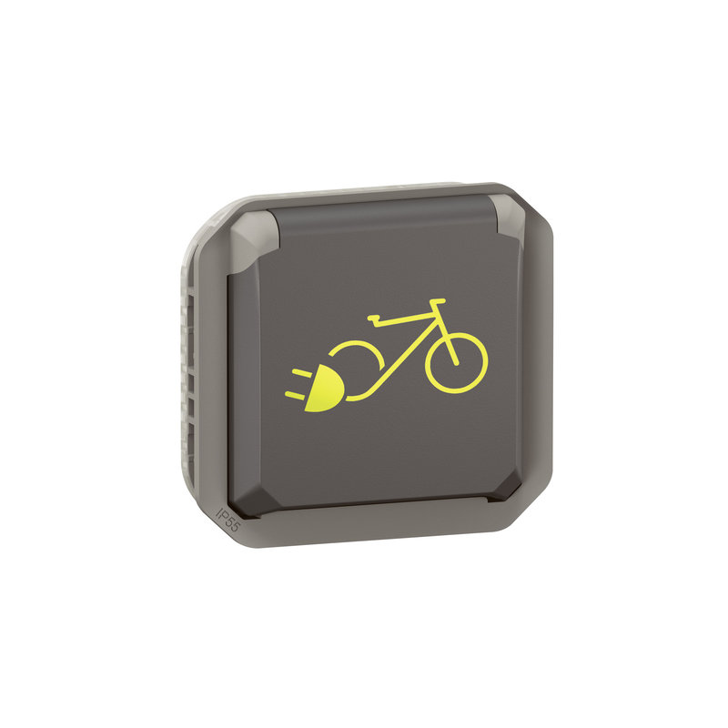 Legrand 069807L - Prise de courant Plexo pour recharge 2 roues électriques composable anthracite