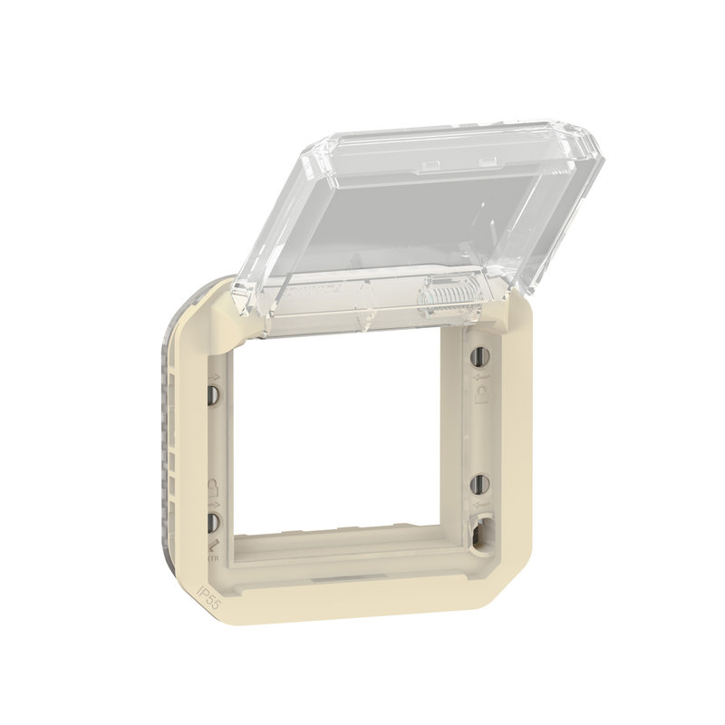 Legrand 069838L - Adaptateur Plexo à volet transparent pour Mosaic - composable sable