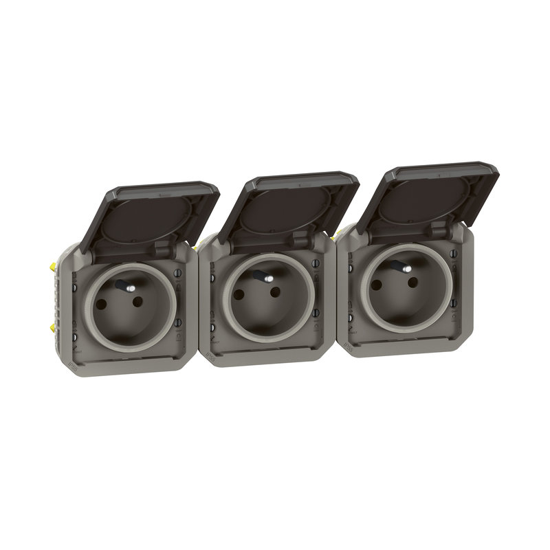 Legrand 069844L - Prise de courant 3x2P+T horizontale Plexo composable anthracite