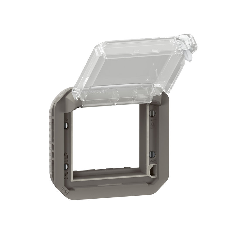 Legrand 069845L - Adaptateur Plexo verrouillable à volet transparent pour Mosaic -compo anthracite