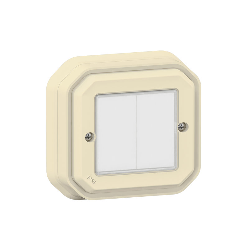Legrand 069857L - Commande double Self-e pour éclairage et prise Plexo with Netatmo complet sable