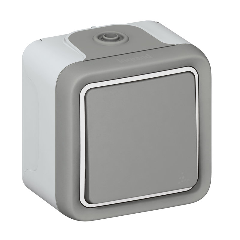 Legrand 069901 - Interrupteur ou va-et-vient étanche Plexo complet saillie - gris