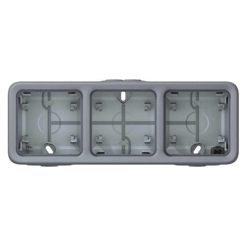 Legrand 069955 - Boîtier Plexo 3 postes horizontal - pour montage en saillie - gris