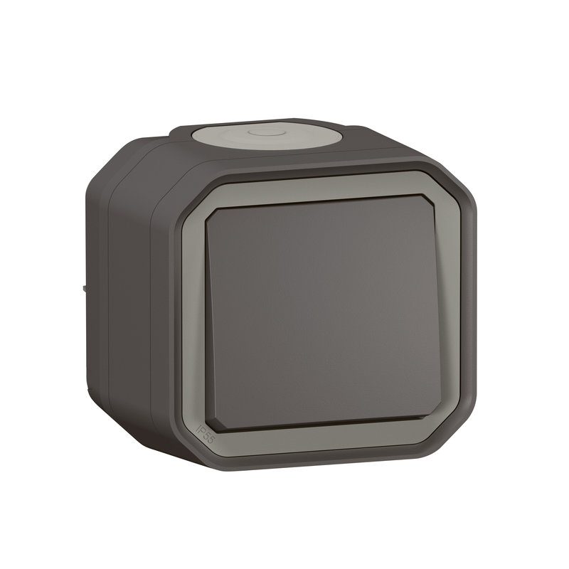 Legrand 070026 - Interrupteur ou va-et-vient Plexo complet saillie - anthracite