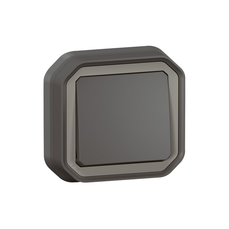 Legrand 070036 - Interrupteur ou va-et-vient Plexo complet encastré avec griffes - anthracite