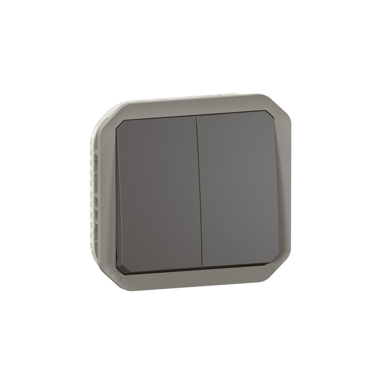 Legrand 070048 - Double interupteur / va-et--vient ou poussoir Plexo composable - anthracite