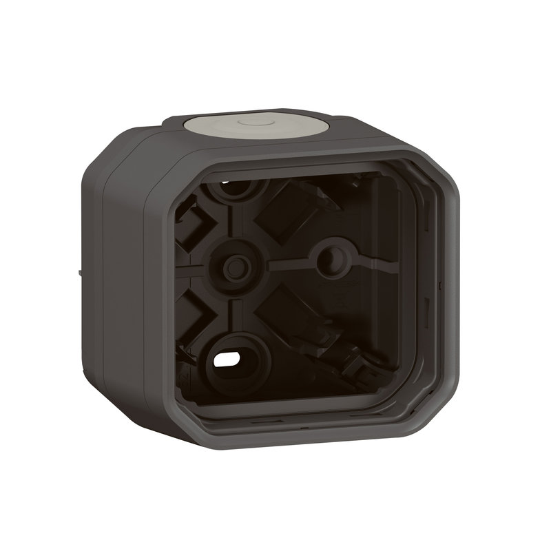 Legrand 070056 - Boîtier apparent 1 poste Plexo avec 2 embouts et 1 entrée - anthracite