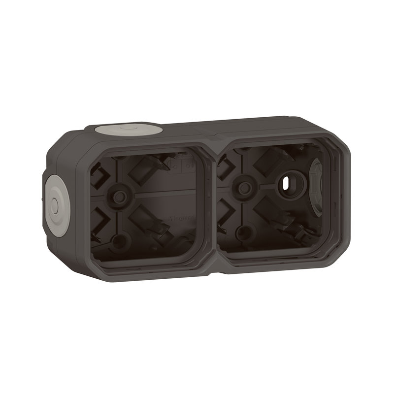 Legrand 070057 - Boîtier apparent 2 postes Plexo horizontal ou vertical - anthracite
