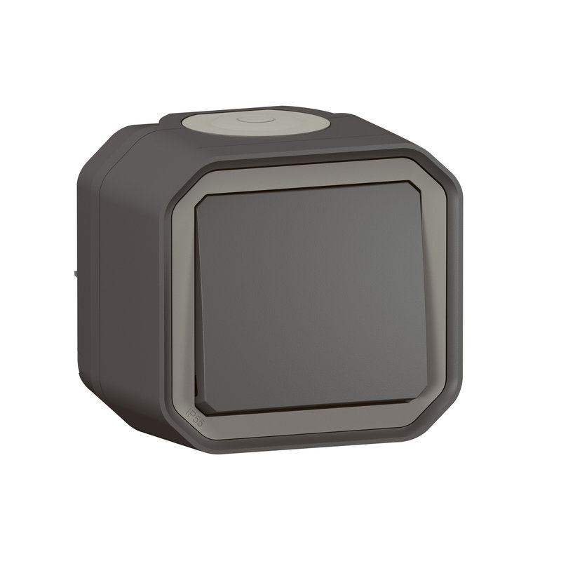 Legrand 070060 - Poussoir NO Plexo complet saillie - anthracite