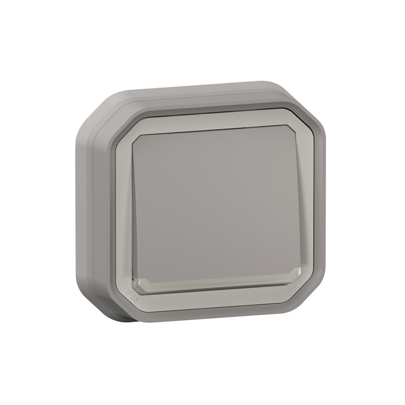 Legrand 070070L - PLEXO INTERRUPTEUR OU VA-ET-VIENT LUMINEUX - GRIS - ENCASTRE