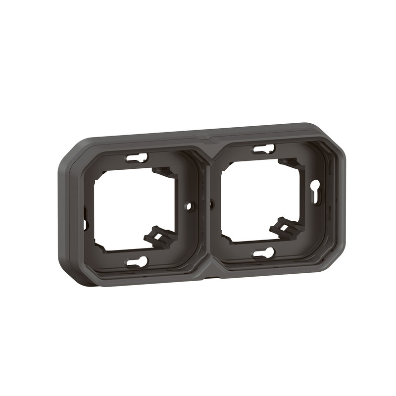 Legrand 070094 - Support plaque 2 postes Plexo encastré horizontal ou vertical - anthracite