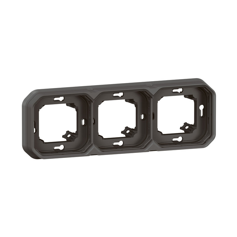 Legrand 070095 - Support plaque 3 postes Plexo encastré horizontal ou vertical - anthracite
