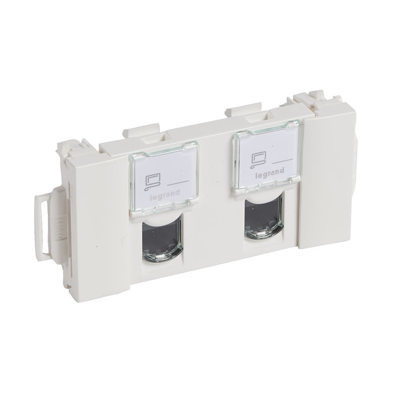Legrand 076547 - Double prise RJ45 Mosaic 6A STP - Blanc