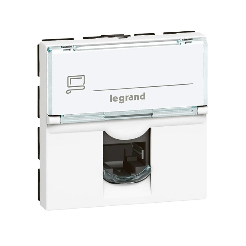 Legrand 076585 - Prise RJ45 Mosaic catégorie 6A STP 2 modules blanc antimicrobien