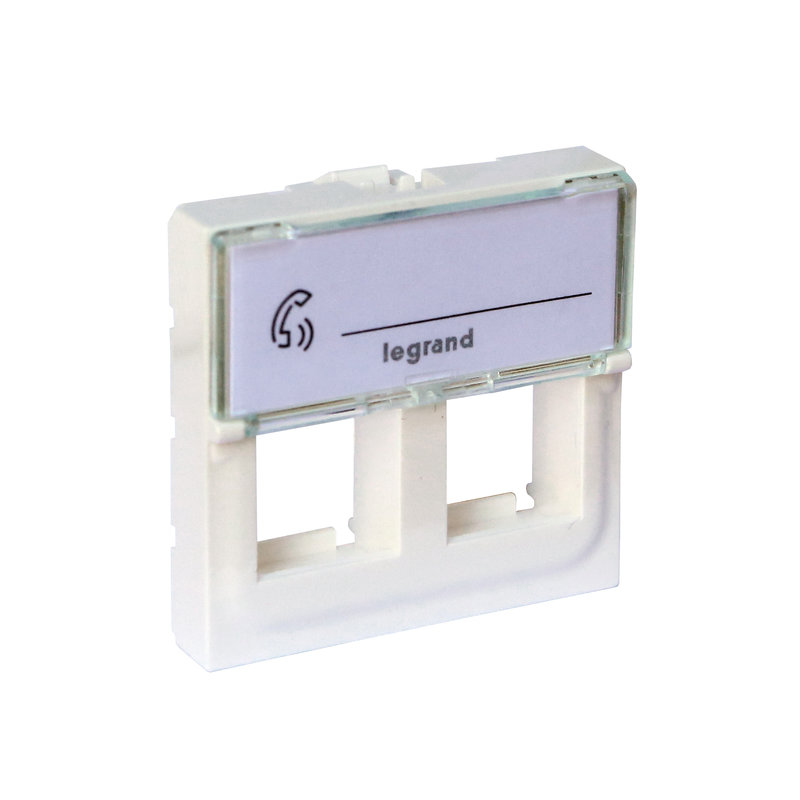 Legrand 078610 - Plastron Mosaic - pour 2 connecteurs Keystone - 2 modules - blanc